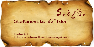 Stefanovits Áldor névjegykártya
